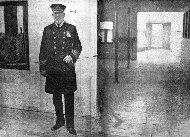 Kapitan Edward J. Smith pozuje na mostku Titanica, zaledwie kilka godzin przed wyjściem w swoją ostatnią podróż, Southampton
