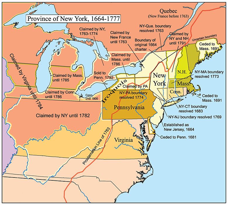Poszerzanie się prowincji Nowy Jork w latach 1664-1777