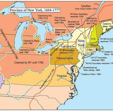 Poszerzanie się prowincji Nowy Jork w latach 1664-1777