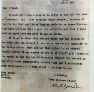 List Gandhiego do Hitlera, 1939 (eng)