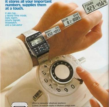 Zegarek Casio z książką telefoniczną, 1984