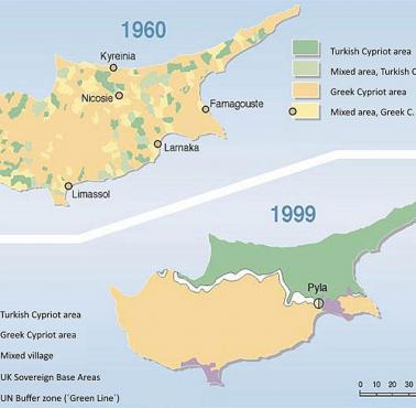 Podział etniczny Cypru, 1960 i 1999