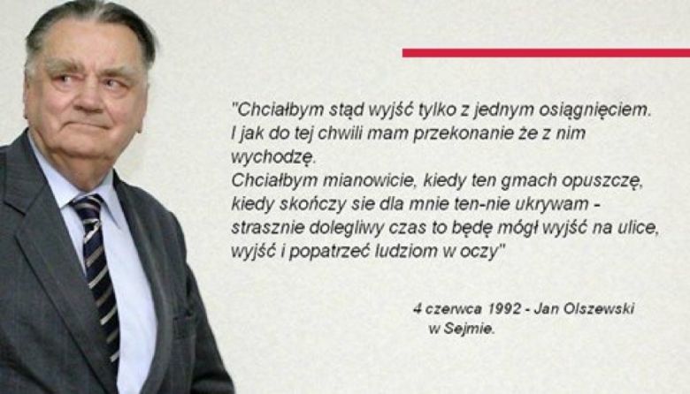 Premier Jan Olszewski 4 czerwca 1992 roku