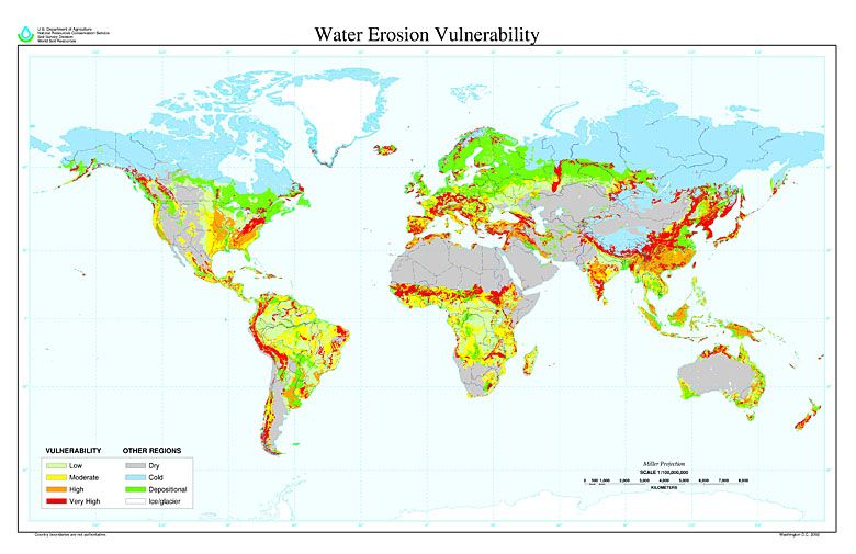 Mapa podatności na erozję wodną (świat)