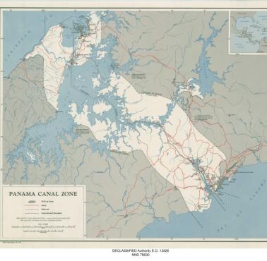 Mapa CIA strefy Kanału Panamskiego, 1948