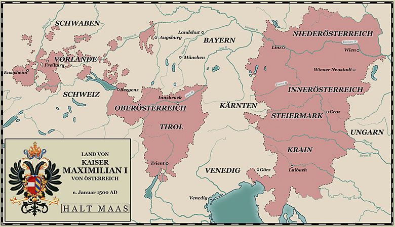 Austria w czasach Maksymiliana I, króla Niemiec i cesarza rzymskiego, rok 1500