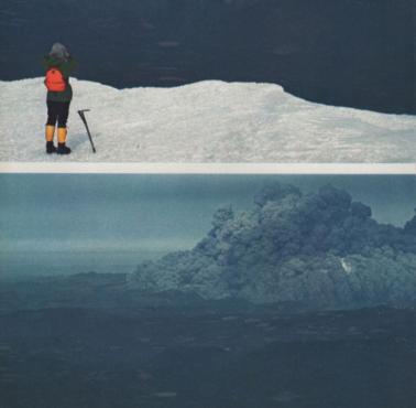 Wybuch Mt. Saint Helens widziany przez wspinacza ze szczytu pobliskiego Mt. Adams, 1980