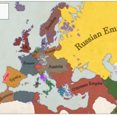 Mapa Europy z 1855 roku