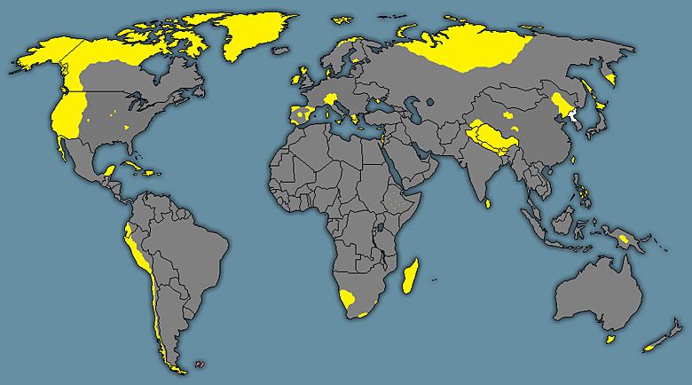 Mapa stref wolnych od zombie (największe prawdopodobieństwo braku epidemii) z filmu 