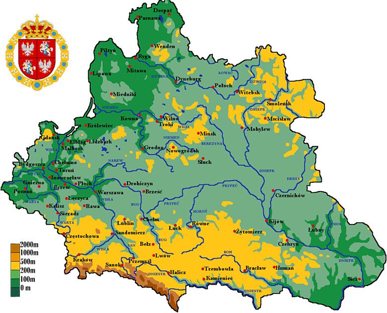 Mapa fizyczna I RP