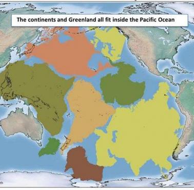 Wszystkie kontynenty naniesione na Pacyfik
