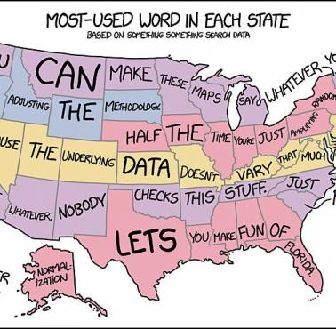 Najpopularniejsze słowa używane w poszczególnych stanach USA