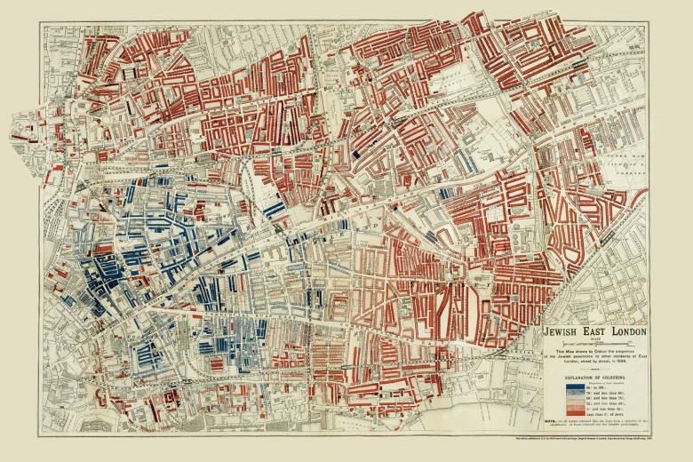 Populacja żydowska we wschodnim Londynie w 1899 roku