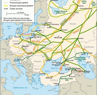 Sieć rosyjskich gazociągów, główne narzędzie walki Putina o dominację w Europie