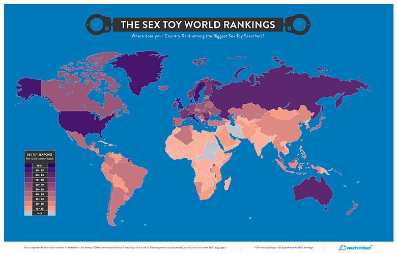 Popularność zabawek seksualnych w poszczególnych państwach świata