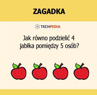 Jak równo podzielić 4 jabłka pomiędzy 5 osób?