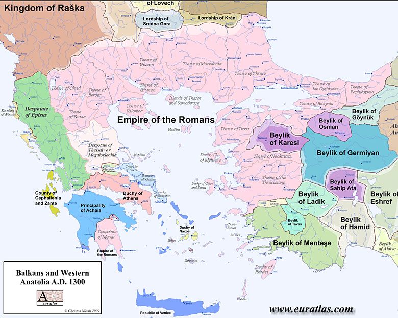 Bałkany i Anatolia Zachodnia w 1300 roku