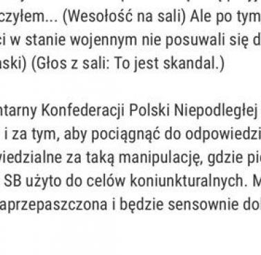 Adam Słomka w debacie o odwołaniu rządu Olszewskiego. Zastąpił wówczas Krzysztofa Króla, dziś działacza KOD