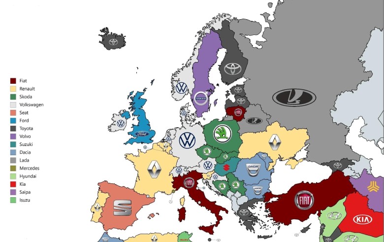 Najlepiej sprzedające się samochody w Europie, 2019