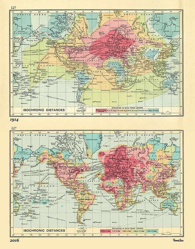 Podróżowanie z Londynu w 1914 i 2016 roku