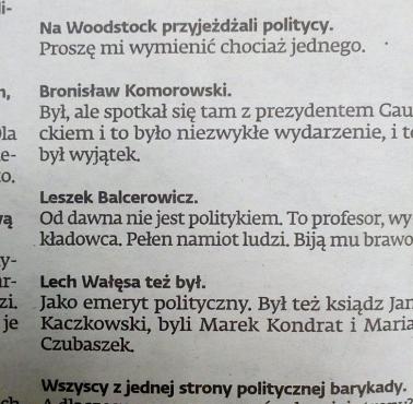 Polityka i Przystanek Woodstock