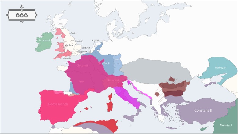 Języki romańskie w Europie w 666 roku