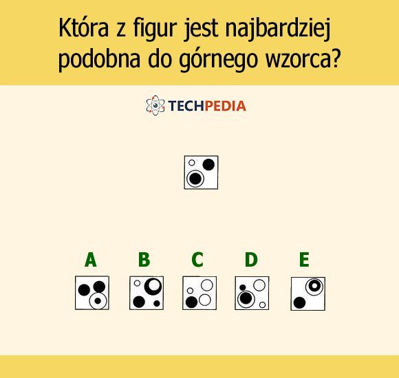 Która z figur jest najbardziej podobna do górnego wzorca?