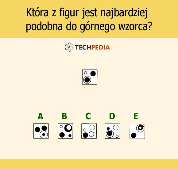 Która z figur jest najbardziej podobna do górnego wzorca?