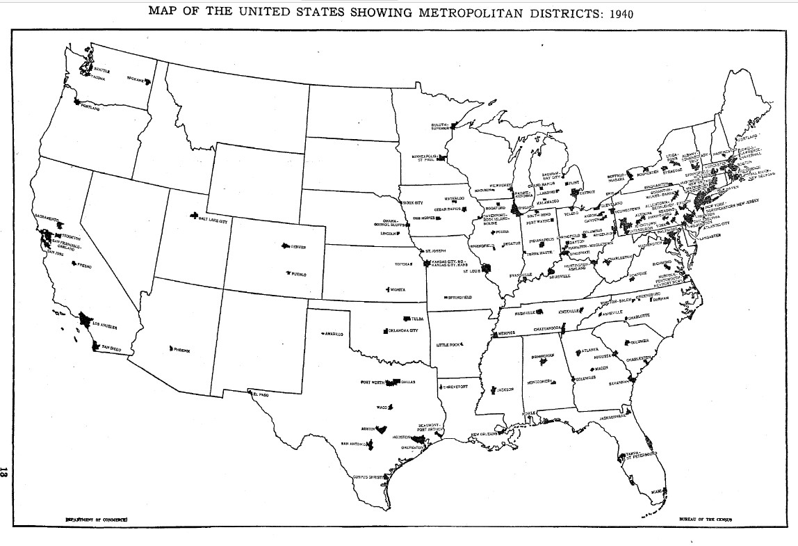 Obszary metropolitalne USA w 1940 roku