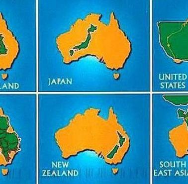 Porównanie rozmiarów Australii z innymi krajami