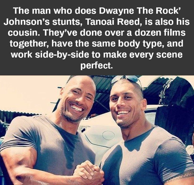 Dwayne Johnson i jego kuzyn, dubler i kaskader Tanoai Reed