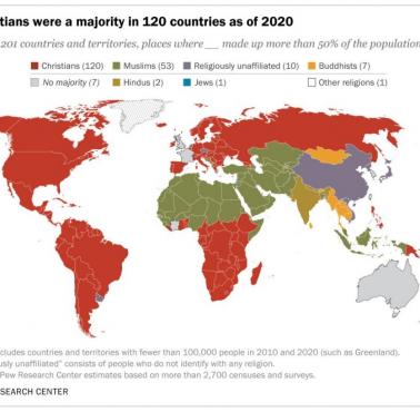 Kraje o absolutnej większości chrześcijańskiej (ponad 50 proc.)