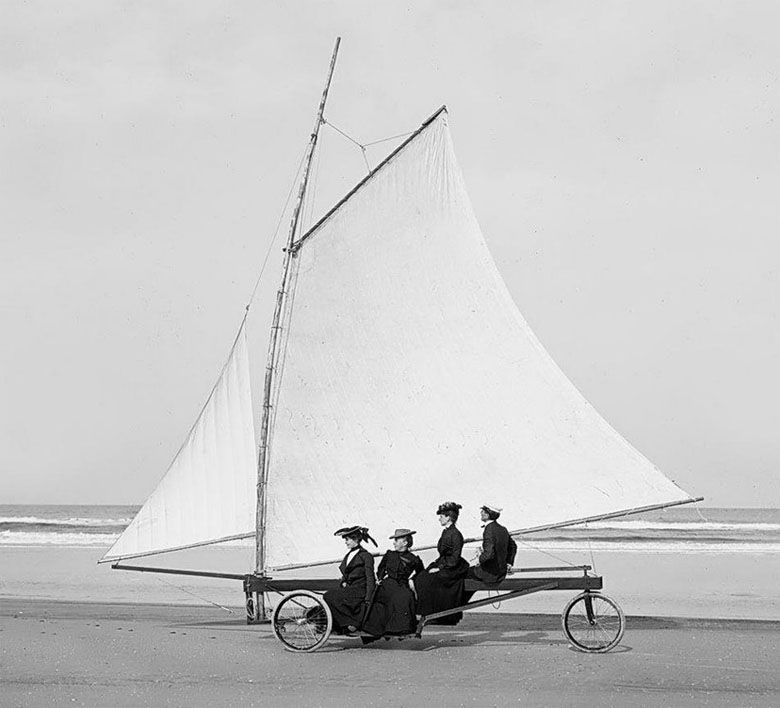 Żeglowanie na plaży, Floryda, 1900