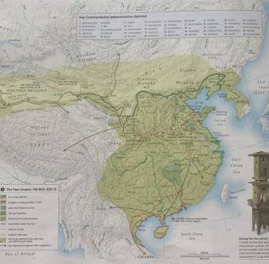 Mapa Chin w czasach ekspansji dynastii Han (140 r. p.n.e.-220 n.e.)