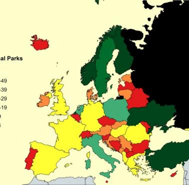 Ile jest parków narodowych w każdym kraju europejskim, 2021