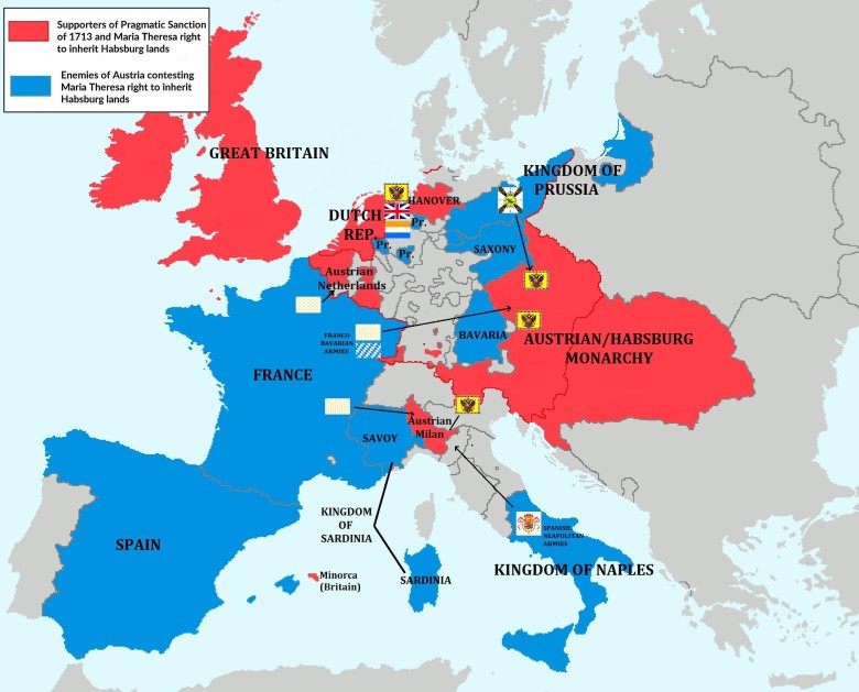 Sojuszu wojskowe podczas wojny o sukcesję austriacką 1740-1748