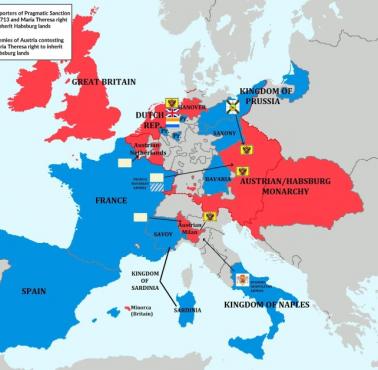 Sojuszu wojskowe podczas wojny o sukcesję austriacką 1740-1748