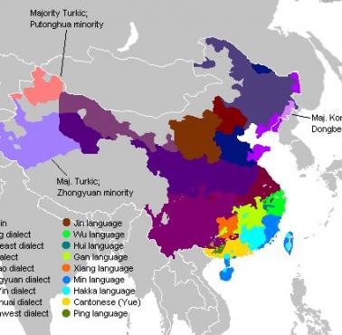 Dialekty i języki występujące w Chinach