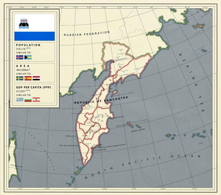 Mapa Kamczatki