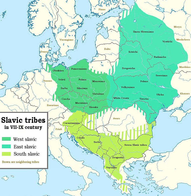 Plemiona słowiańskie z 7. do 9. wieku w Europie