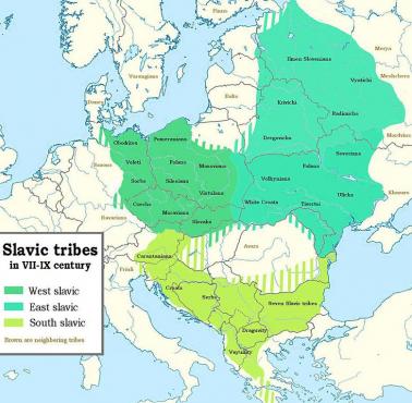 Plemiona słowiańskie z 7. do 9. wieku w Europie