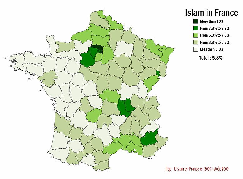 Wyznawcy Islamu we Francji, 2009