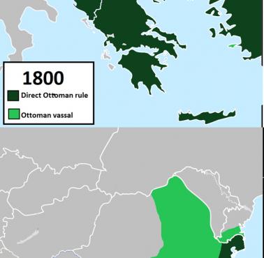 Imperium Osmańskiego w Europie Południowo-Wschodniej w latach 1400, 1520, 1680, 1800, 1870, 1906, 1911 i 1917