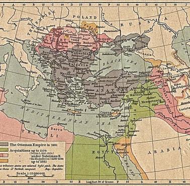 Mapa Imperium Osmańskiego z 1481-1683 roku