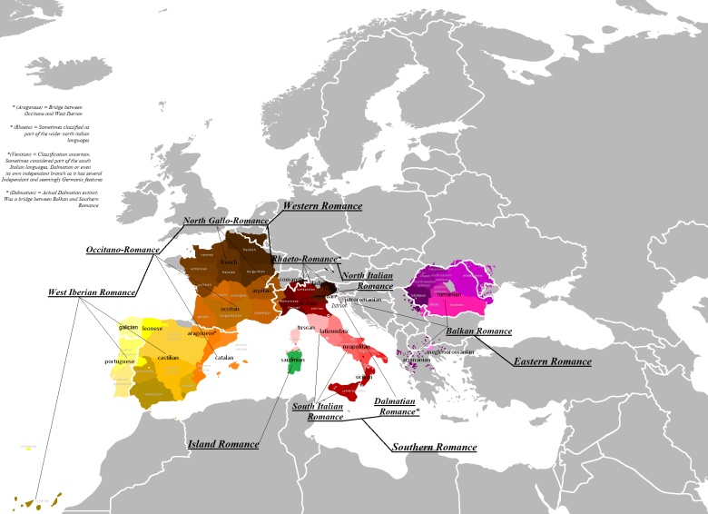 Języki romańskie w Europie
