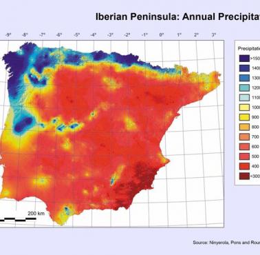 Opady deszczu w Hiszpanii i Portugalii