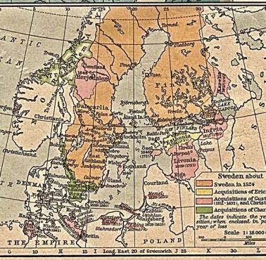 Największy zasięg Szwecji w 1658 roku