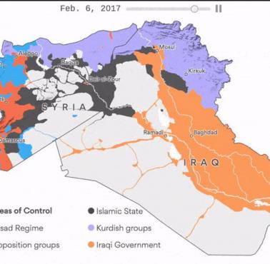 Zmiany terytorialne Państwa Islamiego (ISIS) w Syrii i Iraku 2015-2017 (animacja)