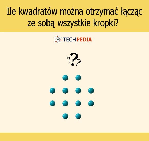 Ile kwadratów można otrzymać łącząc ze sobą wszystkie kropki?