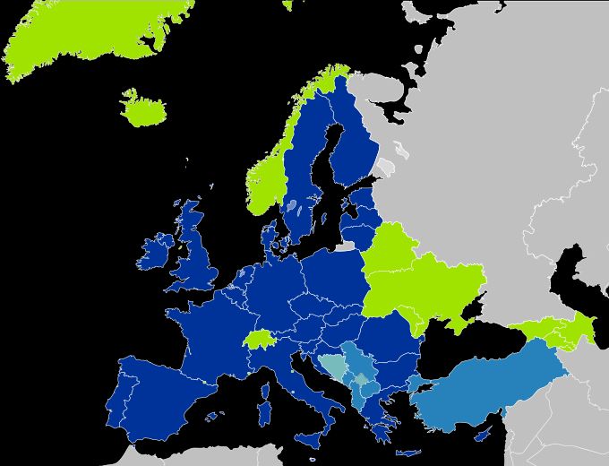 Nieaktualna już mapa potencjalnego poszerzania Unii Europejskiej o nowe kraje